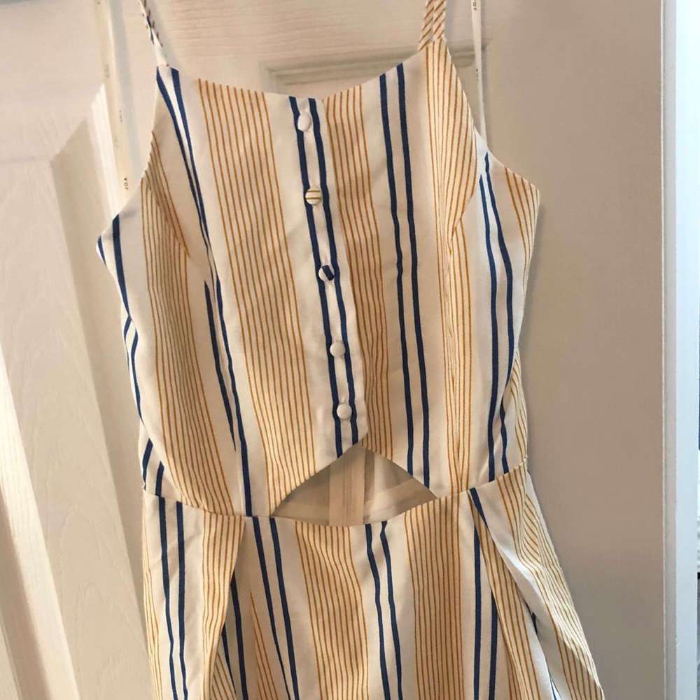 J.O.A blue and white striped dress